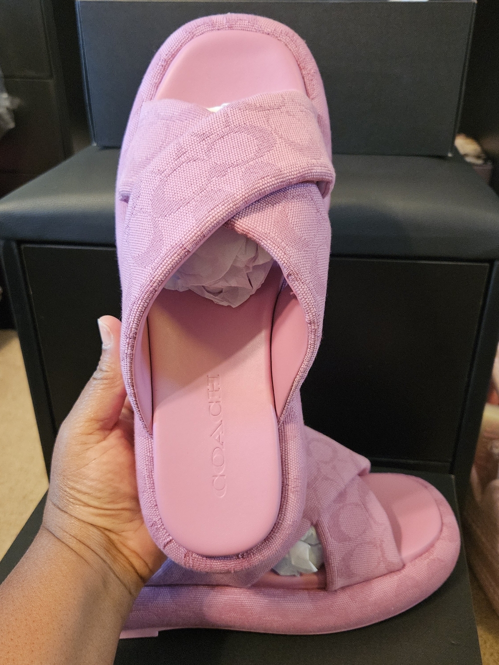 Coach Penelope Signature C Sandal Pink - Picture 10 of 13